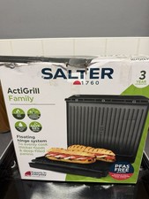 Salter ActiGrill Compact – 2 Portion Small Health Grill, Floating Hinge To Cook