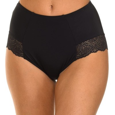 Damen High Waist Höschen aus Stretch-Baumwolle und Öko-Spitze flacher Bauch x1