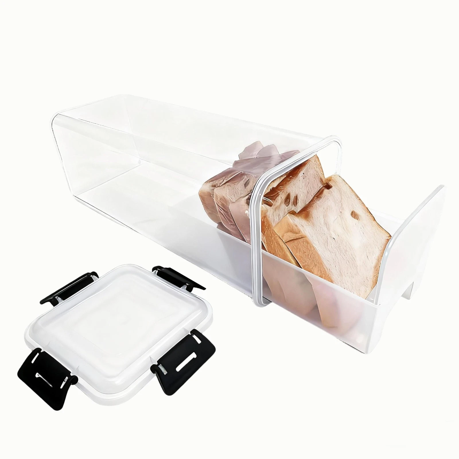 Bread Containers Storage Airtight Loaf - Bread Dispenser Plastic with Sealed ...