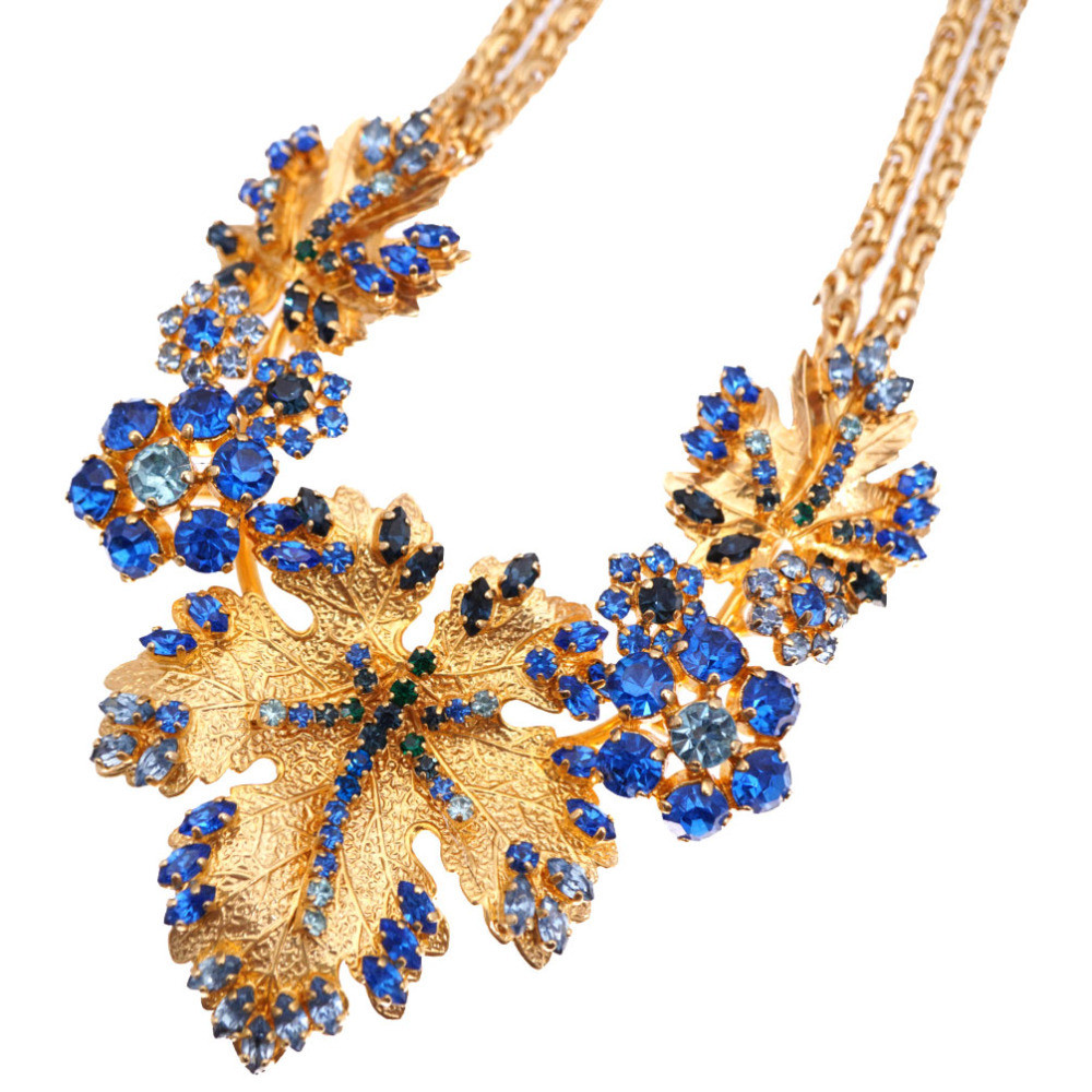 アクセサリー Christian Dior Leaf Rhinestone Necklace Dior leaf motif vintage Necklace Rhinestone P0029378 | eBay