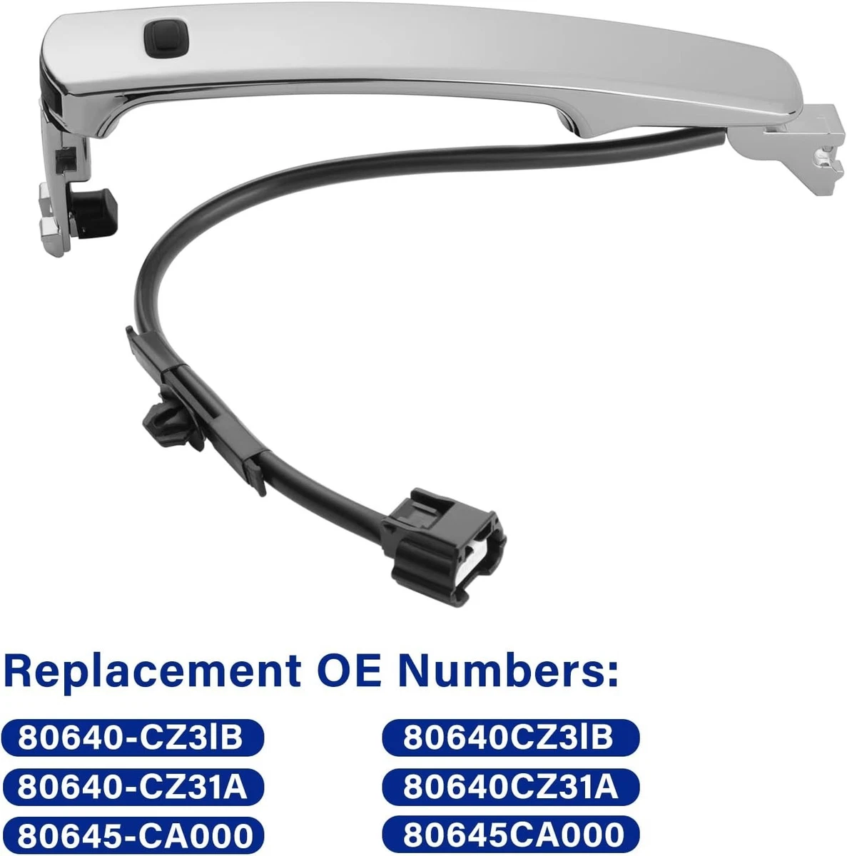 Manija de puerta exterior cromada delantera izquierda lado del conductor para Nissan Rogue 2010-2013, wi