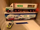 1992 Hess Toy Truck 18 Wheeler with Race Car Original Box Vintage Used AS-IS
