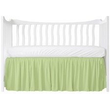 MD Home Decore Crib Bed Skirt Dust Ruffle Split Corners Cotton, 14" Drop, Sage