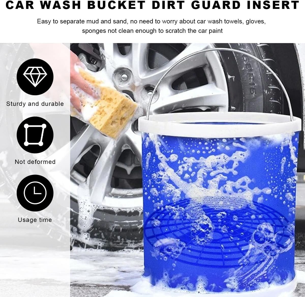 Car Wash Bucket Insert, Dirt Guard for 12" or 3-5G Buckets