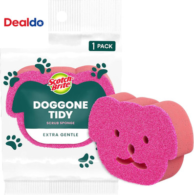 Doggone Tidy Non-Scratch Scrub Sponge, Two- Sided, Limited Edition, 1 Sponge