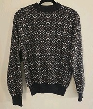 Vintage John Ashford Mens Knit Sweater Wool Blend Grandpa Made In Italy Size M