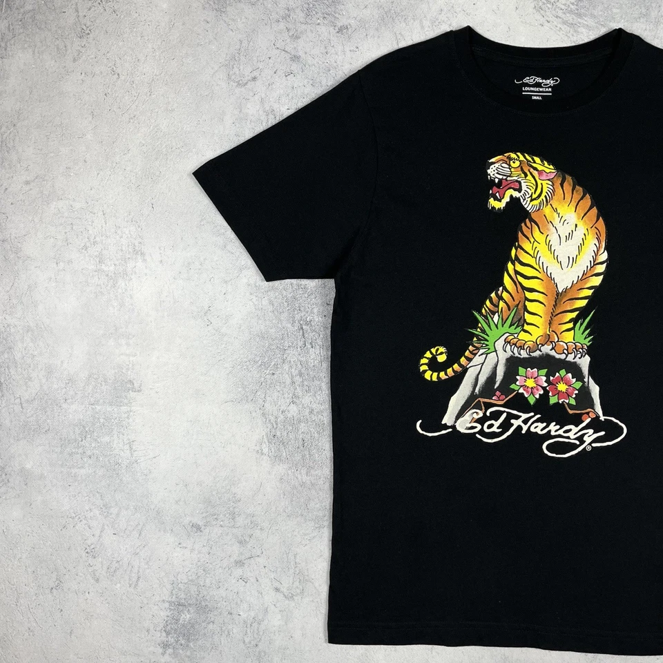 Camiseta Ed Hardy Loungewear Tiger Tattoo Big Logo Y2K para hombre talla pequ... - Imagen 4 de 4