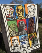 STAR WARS REVERSIBLE COMFORTER 86" X 72" LUKE, C-3PO, DARTH VADER, YODA, CHEWY 