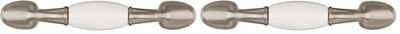Hickory Hardware P744-SNW 3-Inch 3 Inch (Pack of 2), Satin Nickel With White