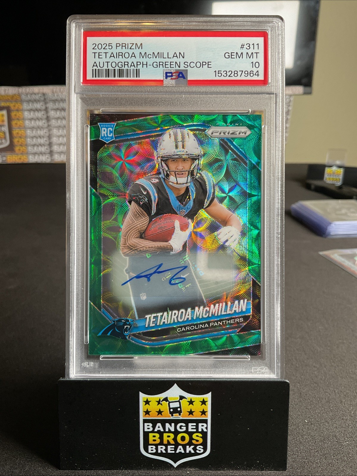 2025 Panini Prizm - Rookies Tetairoa McMillan #311 Green Scope Prizm Autographs