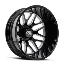 24 Cali Off-road Invader Rear Dually 24x8.25 Black Milled 8x6.5 Wheel -232mm 24 Cali Off-road Invader Rear Dually 24x8.25 Black Milled 8x6.5 Wheel -232mm