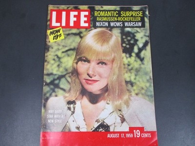 Vtg Life Magazine AUGUST 17, 1959 Actress May Britt GREAT ADS!