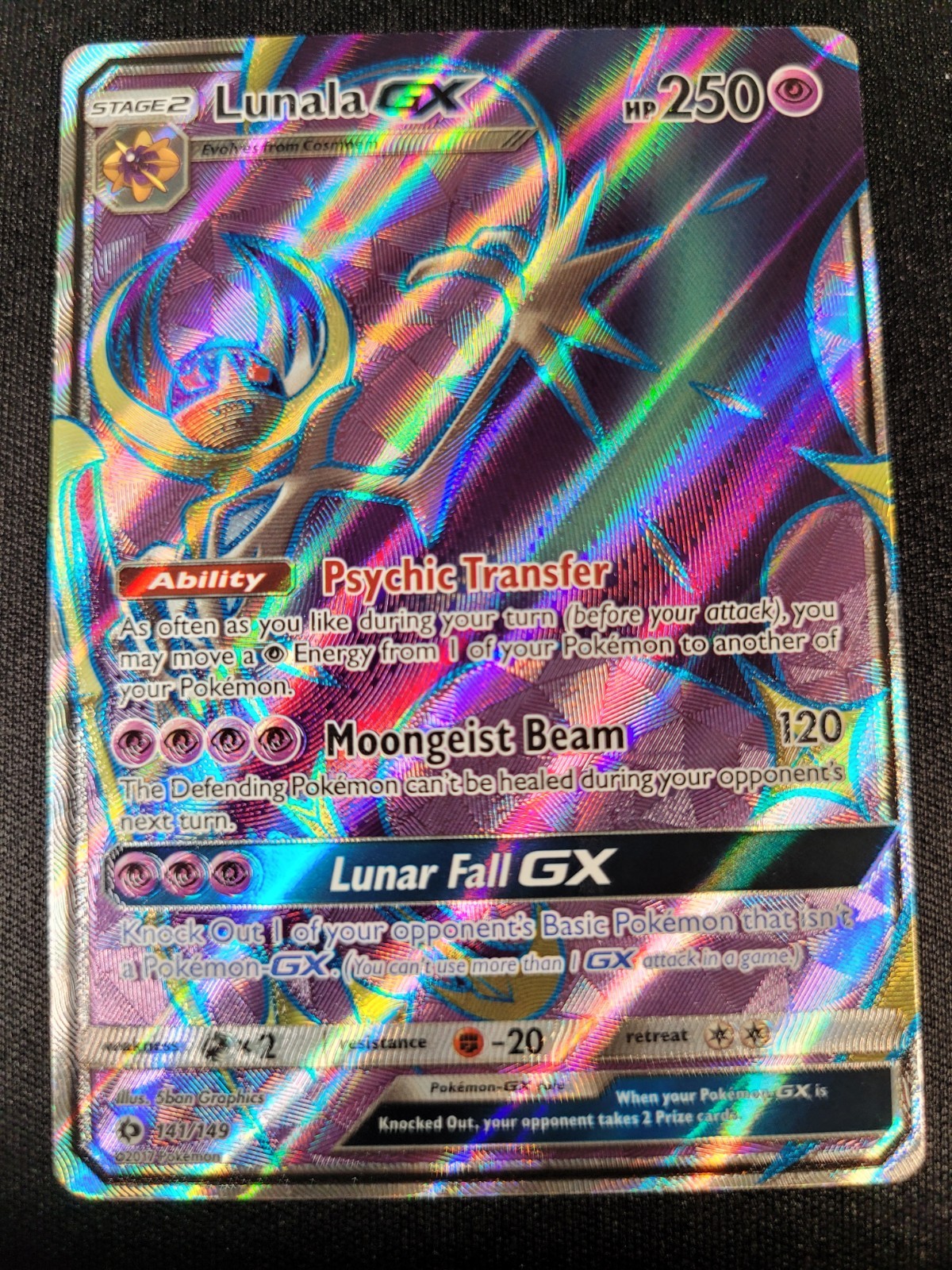 Lunala GX (Full Art) Pokemon: Sun & Moon Base Set 141/149
