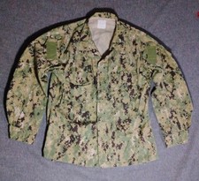U.S Navy Blouse Large Long Working Uniform Type III NWU Seals Military Camo Top