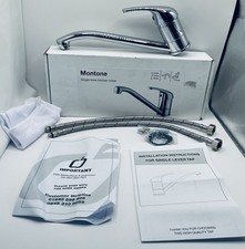 New B&Q Boxed Montone Single Lever Kitchen Tap Chrome Attachments & Instructions