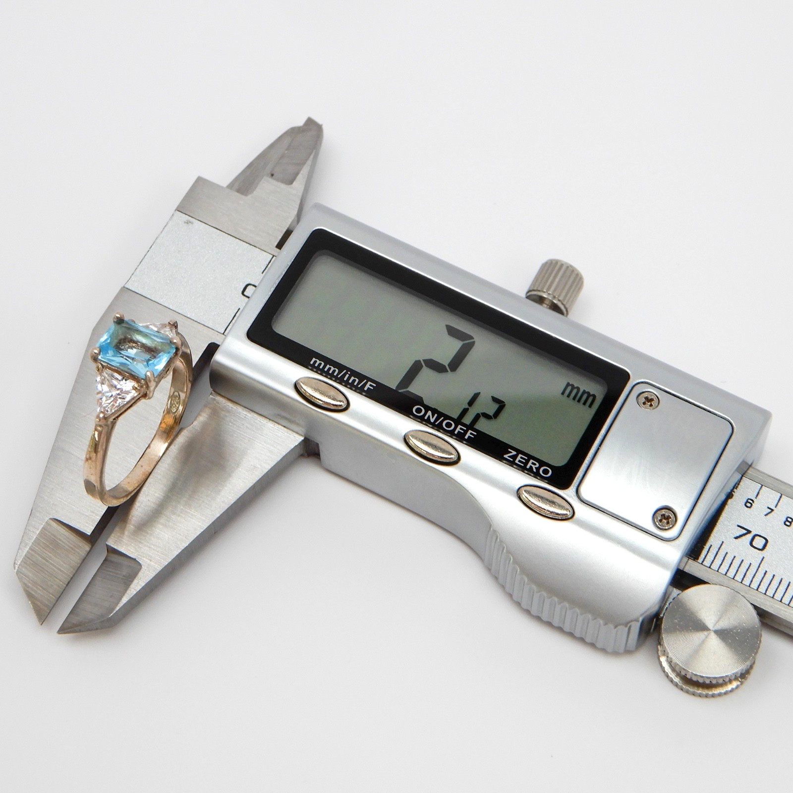 Vintage Solid Sterling Silver Rectangle Cut Blue … - image 11