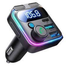 81W Bluetooth 6.0 Car Adapter Wireless FM Black Bluetooth FM Transmitter Car