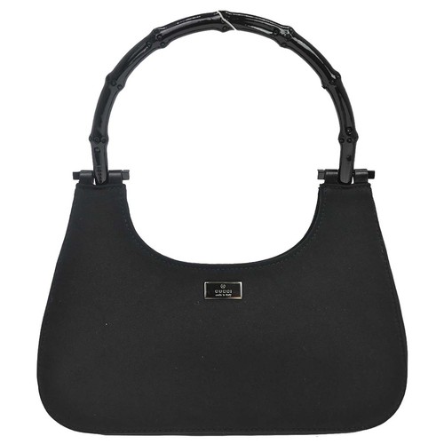 Gucci Black Satin Bamboo Handbag 0050776/002046 188110