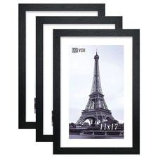 VCK Poster Frame 11x17 Set of 3, Wood Black Picture Frame, Wall Gallery Photo...