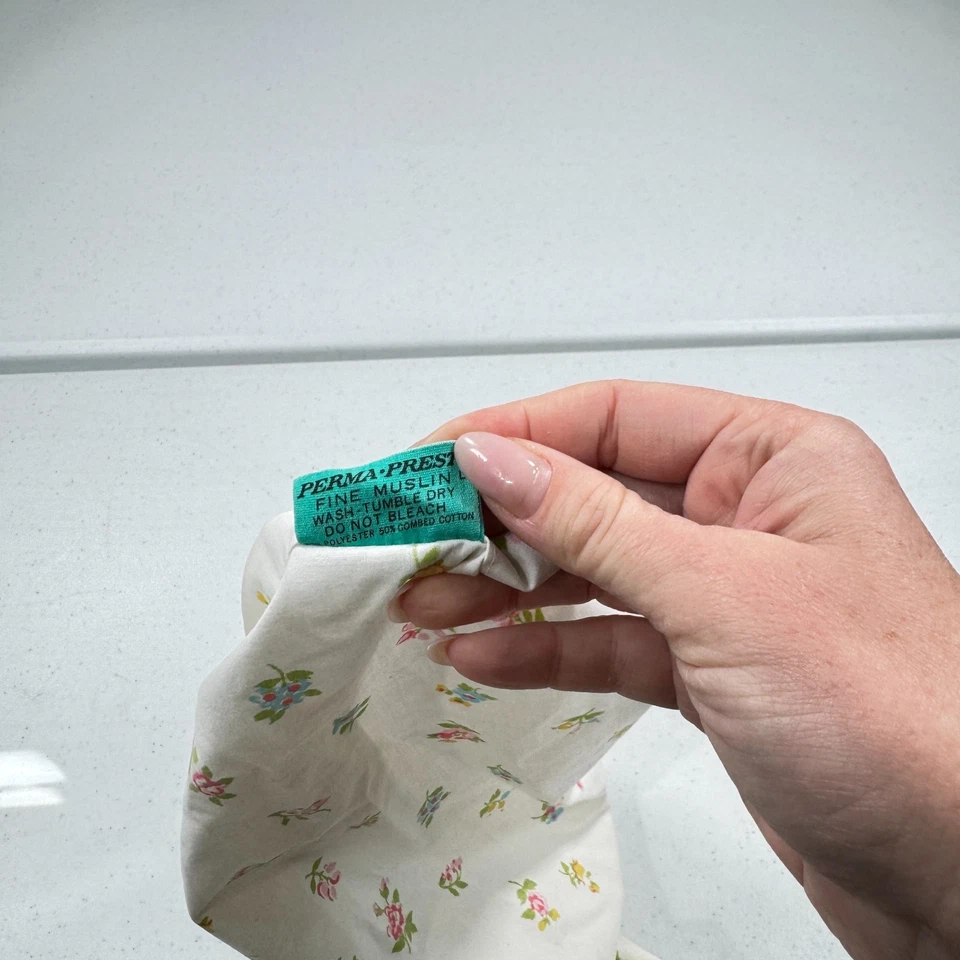 复古西尔斯床单大号花卉混纺多色薄纱 mcm 复古美国 — 第 4/4 张图片