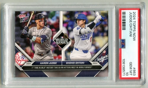 🔥 2024 Topps Now #863 World Series - Aaron Judge / Shohei Ohtani - PSA 10