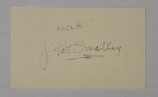 J. Pat O'Malley Autograph 3x5 Index Card Disney Voice Actor & The Twilight Zone