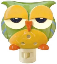 Sleepy Owl Nightlight Wall Lamp Kids Room Decor Night Light