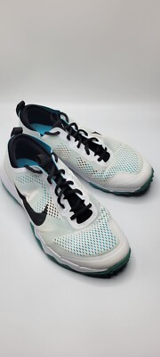 Nike Fi Bermuda 776121-100 White/Black/Omega Blue Men's 10.5 (#0045)