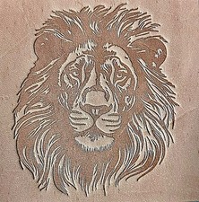 ACRYLIC Leather Embossing Stamp - LION FACE  for Veg Tanned Leather