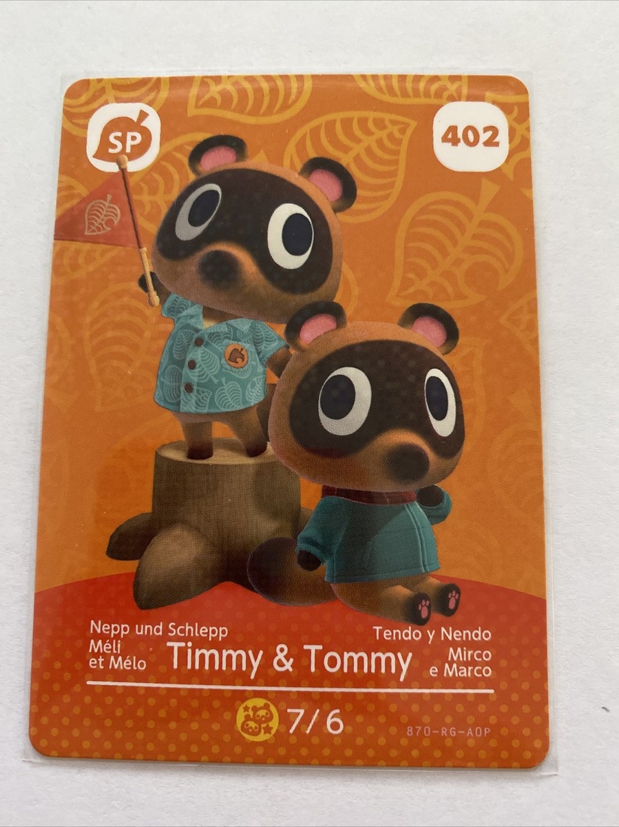 402 Timmy Tommy Animal Crossing Amiibo Card Authentic ACNH