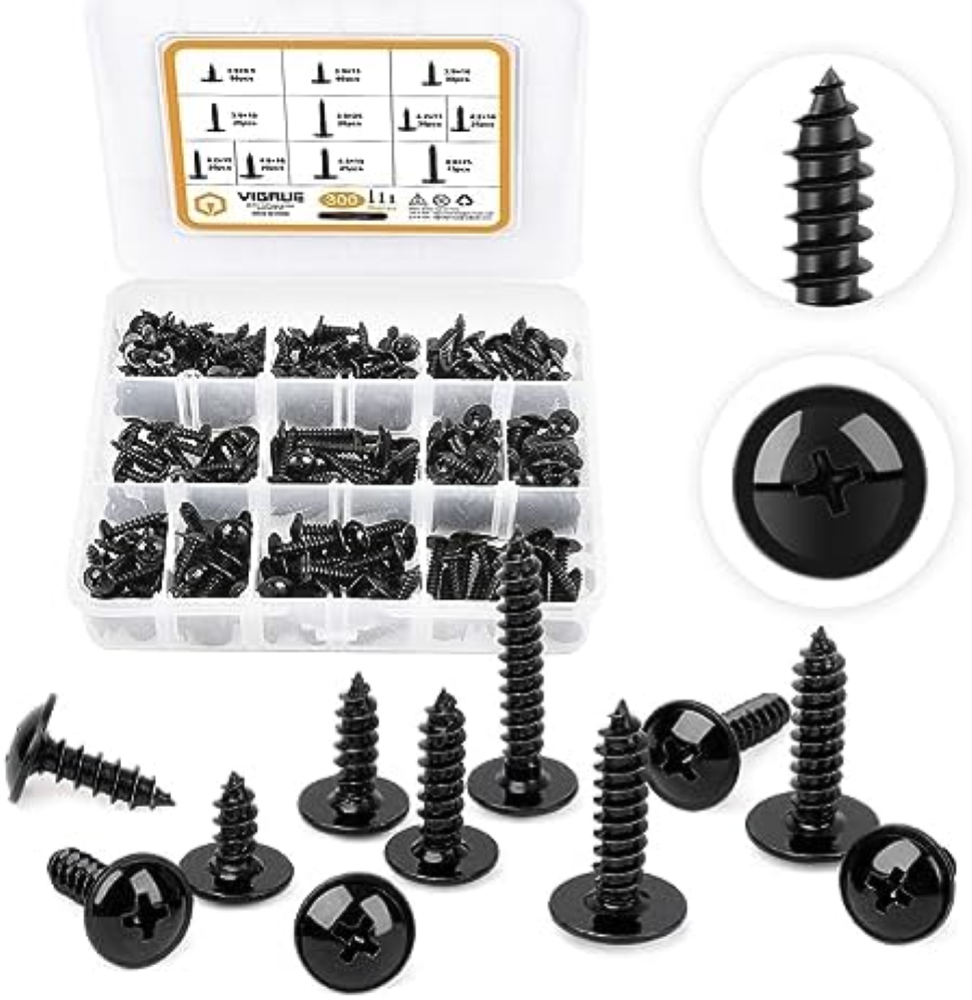VIGRUE Set di 300 viti autofilettanti autofilettanti, viti autofilettanti, testa