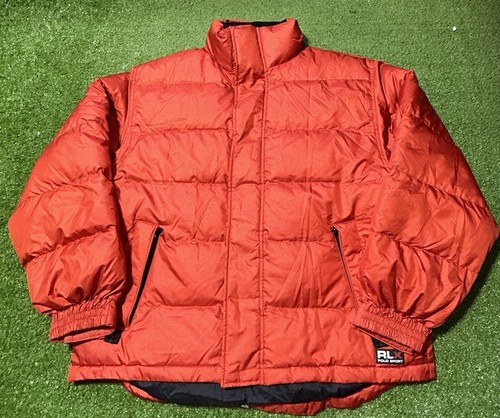 RLX Polo Sport Puffer Coat Jacket Orange LARGE Ralph Lauren