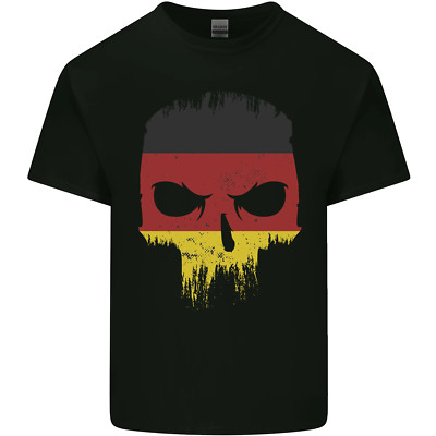 Deutschland Schädel Deutsches Fitnessstudio Biker Flagge Kinder T-Shirt Kinder