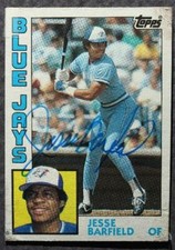 Toronto Blue Jays Star Jesse Barfield autographed signed 1984 Topps card RARE --