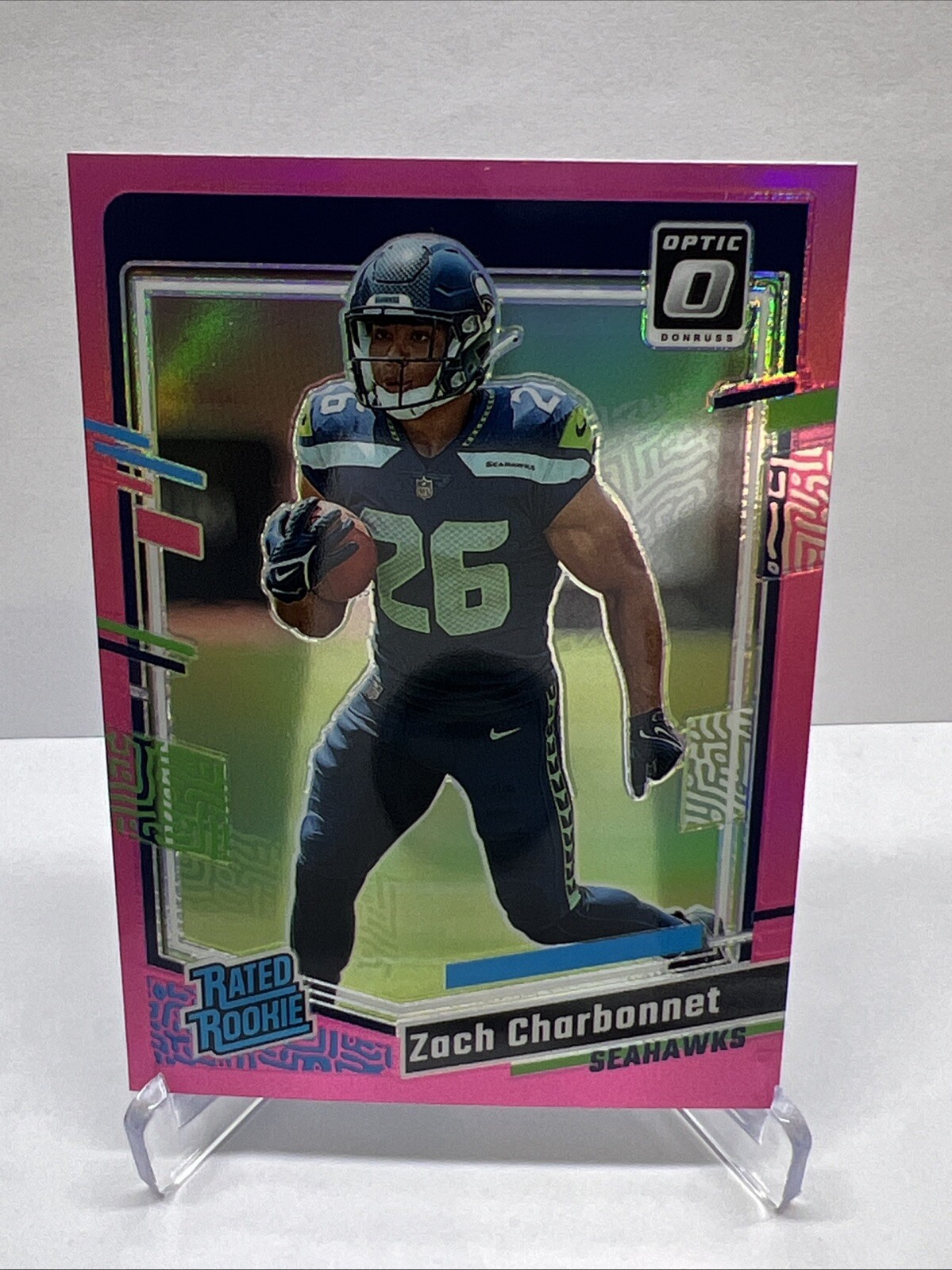 Zach Charbonnet - Donruss Optic Rated Rookies Pink Parallel - 2023 - #294