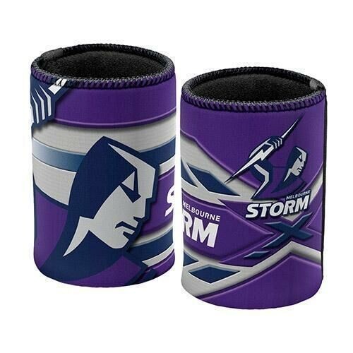 89370 MELBOURNE STORM NRL LOGO CAN COOLER STUBBY HOLDER FITS 375ml DRINK - Bild 1 von 1