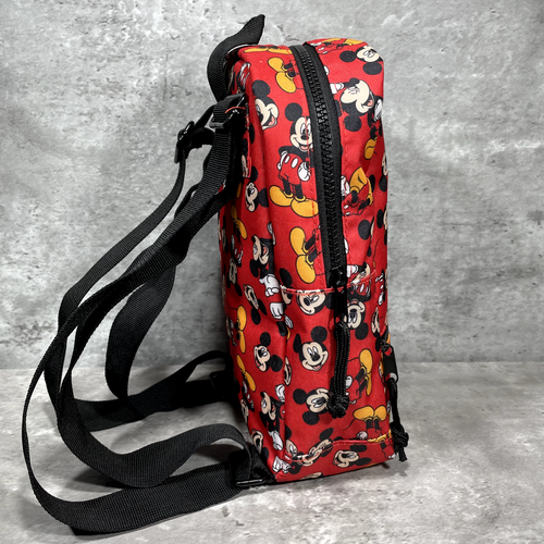 Disney Backpack Red Mickey Mouse All Over Pattern Small Approx. 11 X 6 X 3 - Picture 3 of 12
