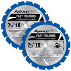 7-1/4 In. X 18-Tooth Fast Framing Circular Saw Blade Tools Equipment 2-Pack New