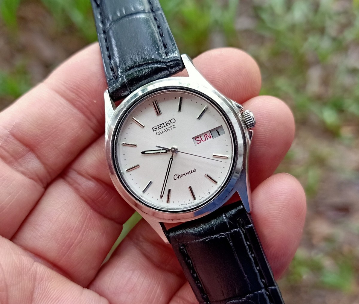 SEIKO セイコー Chronos 8123-6130 & 6400 ２個 SEIKO CHRONOS 8123-6130 SUWA FACTORY 10 BAR WATER RESIST