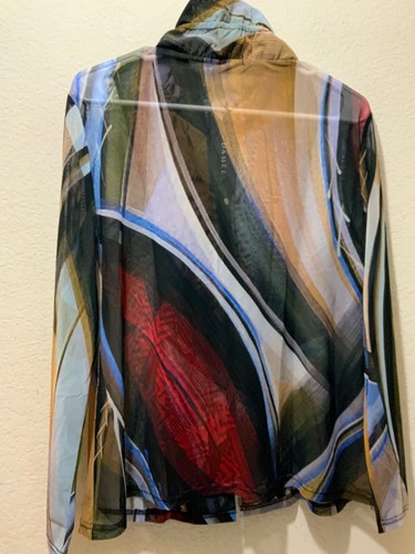 New Damee Art Abstract mesh full zipper jacket only Size L - Picture 6 of 16