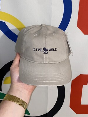 #ad Live Well 30A Hat One Size Adjustable Canvas Baseball Cap Beach Chair Dad $6.97