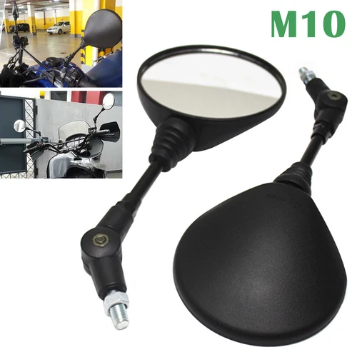 2Pcs Round Motorcycle Folding Rearview Side Mirror Bar End Motorbike Handlebar
