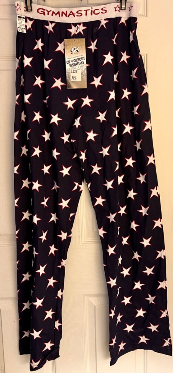 GK STAR PRINT ADULT LARGE NAVY “GYMNASTSICS” WAIST COTTON LOUNGE