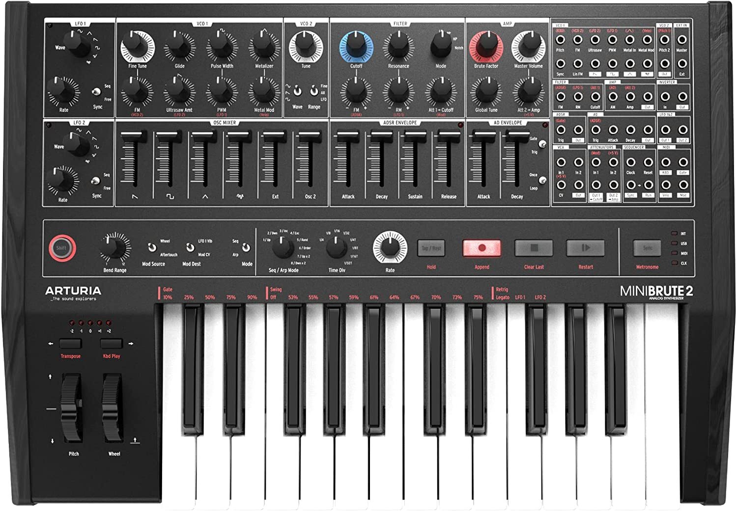 Arturia MiniBrute 2 NOIR Sintetizzatore Monofonico Analogico Professionale NUOVO