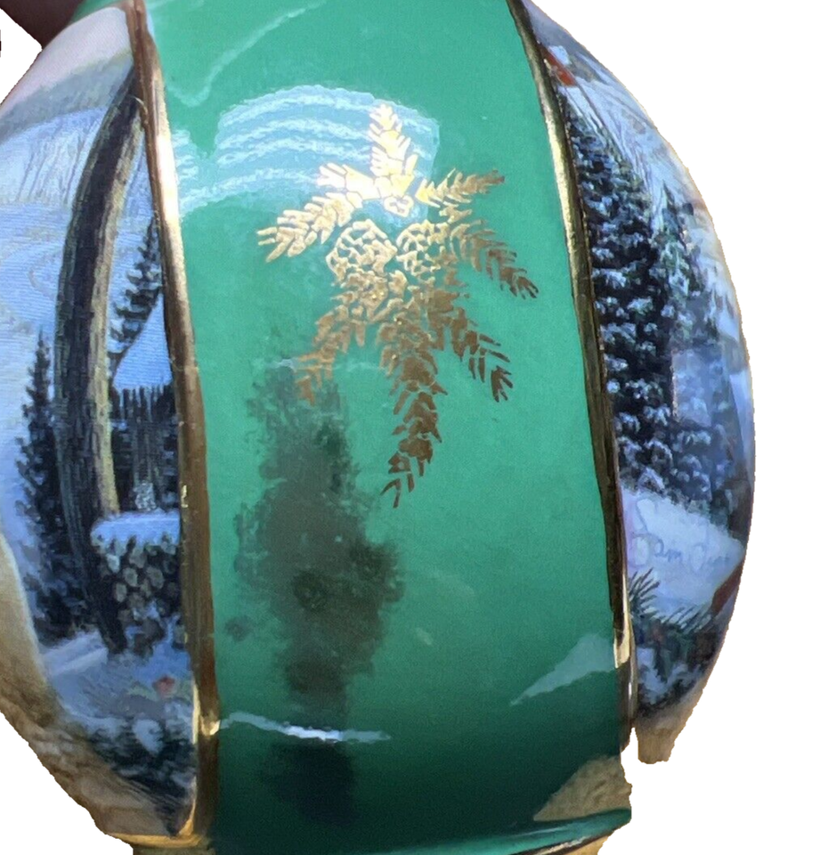 Vtg Lot of 3 Bradford Editions Pinegroves Winter Cardinals Ornaments