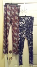 Animal Print Leggings size OSFA M/L 2 Pair very Soft ankle Leggings NWOT P899