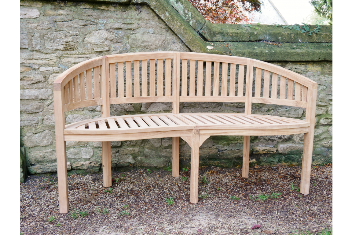 Teak Garden Bench Banana Bench Three Seater garden bench eBay
