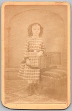 ANTIQUE CDV CIRCA 1860S YOUNG GIRL FANCY DRESS UNMARKED