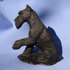 Schnauzer bronze Baldwin dog 5" signed figurine 1977