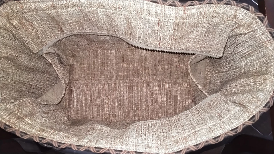 Bolso de alfombra vintage grande para pasar la noche fin de semana con cremallera superior estampado de cachemira con borla Foto 3 de 4